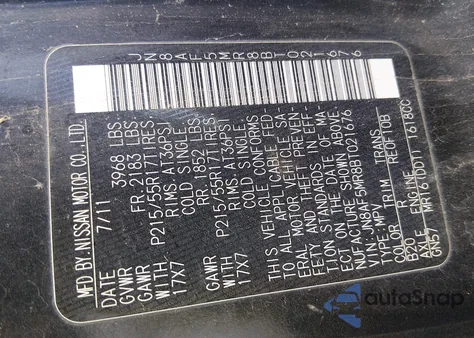 2011 Nissan Juke Sl z USA, uszkodzony, nr VIN JN8AF5MR8BT021676